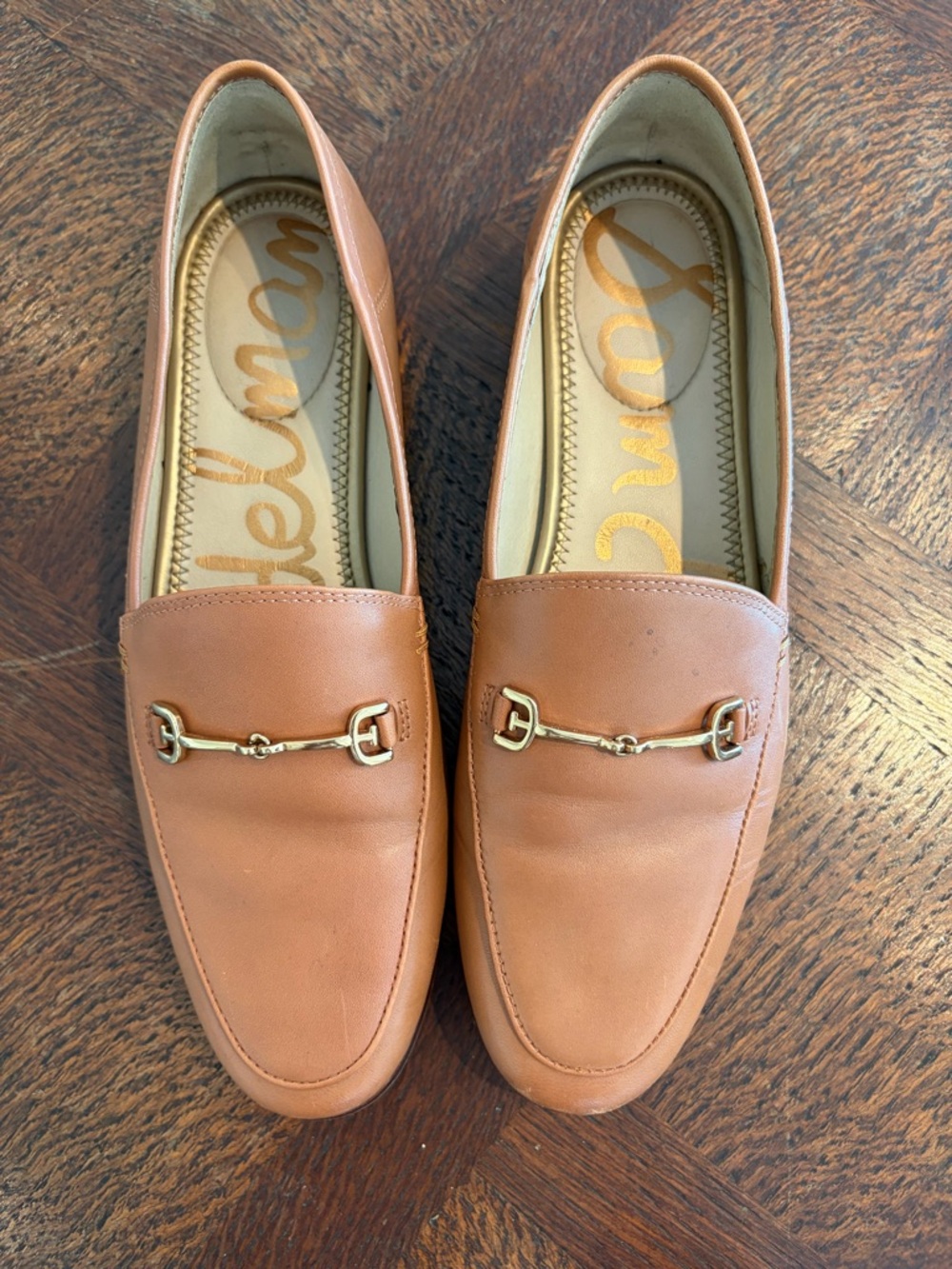 Sam Edelman Tan Leather Horsebit Loafers